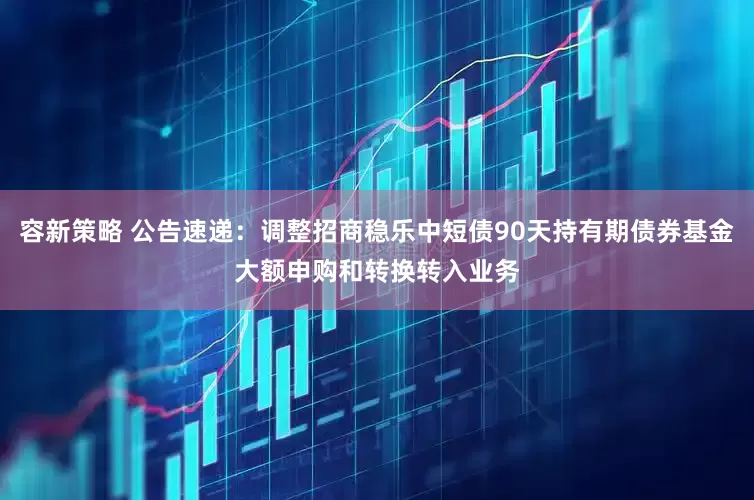 容新策略 公告速递：调整招商稳乐中短债90天持有期债券基金大额申购和转换转入业务